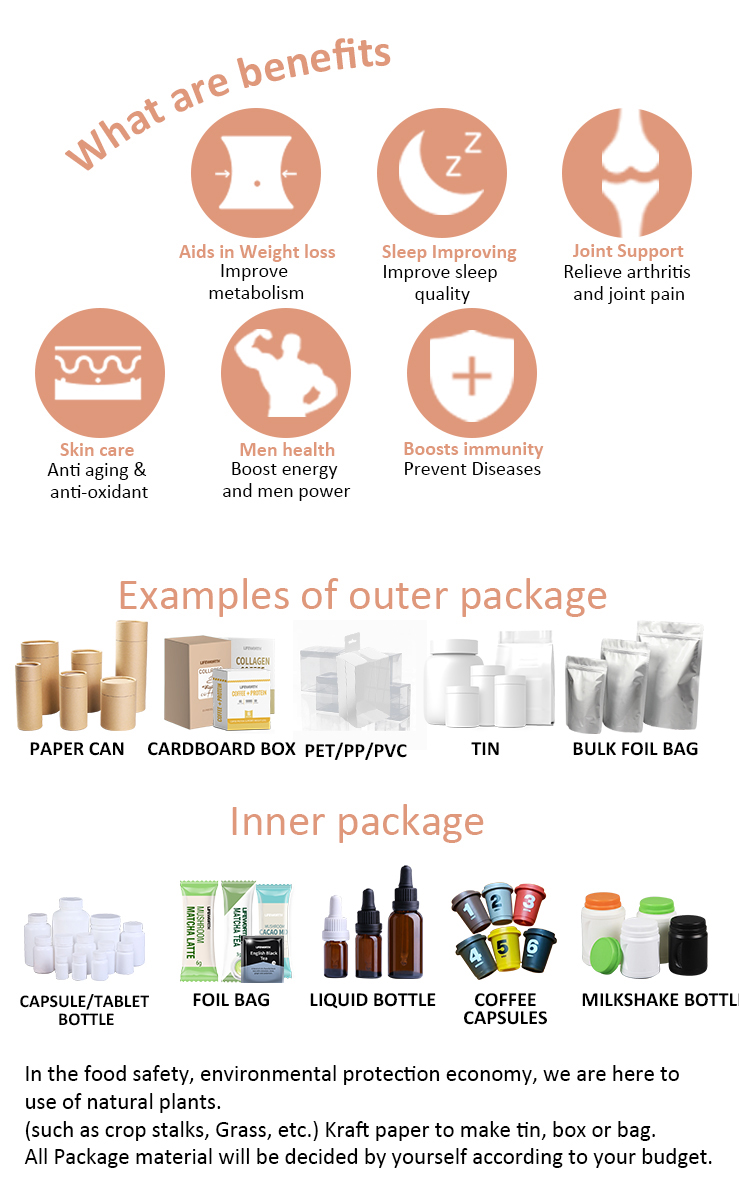 Oem Costom Health Supplements Brand White Private Label Marine Collagen Protein Peptides Powder